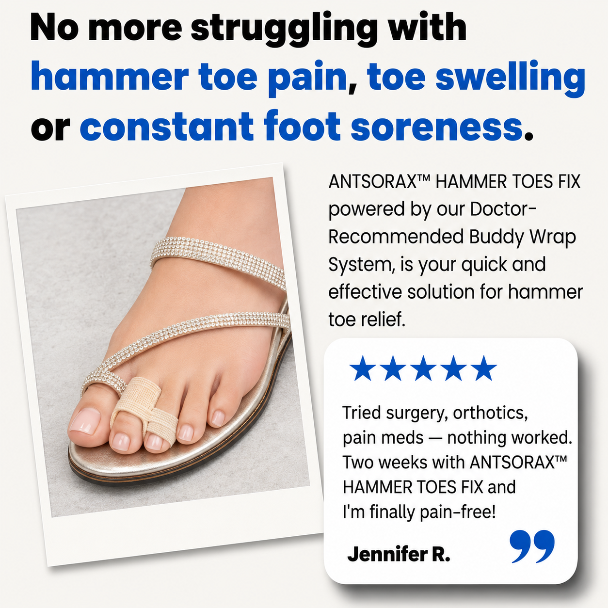 ANTSORAX Hammer Toe Corrector Fabric Buddy Wraps